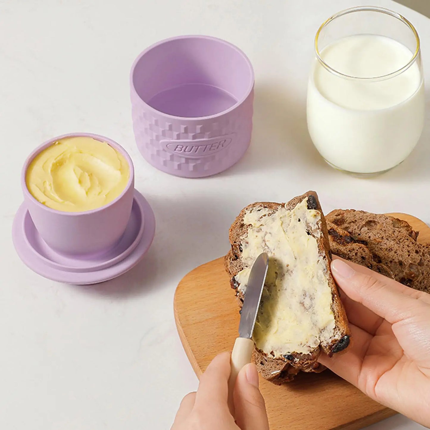 French Butter Crock For Counter With Lid Spreadable Butter Silicone Bell Style Butter Jar Butter Dish Butter Keeper Holder Jar