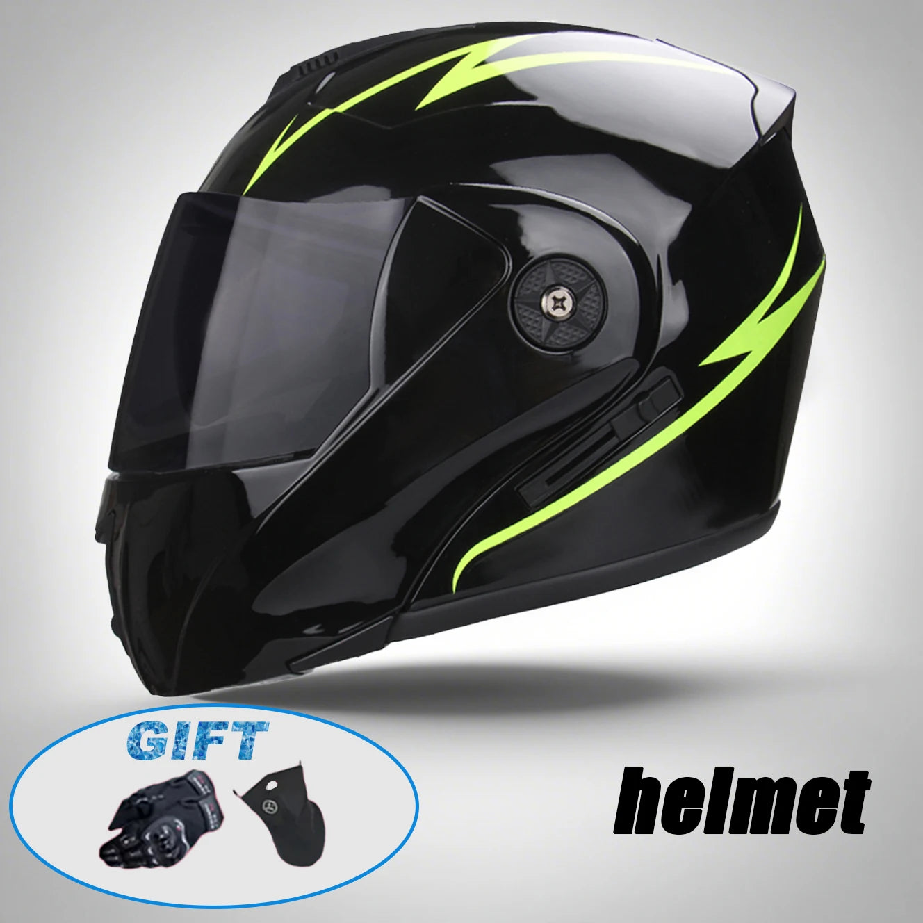 New Modular Motorcycle helmet full face racing with Double sun visor Women man flip up helmet Double lens DOT