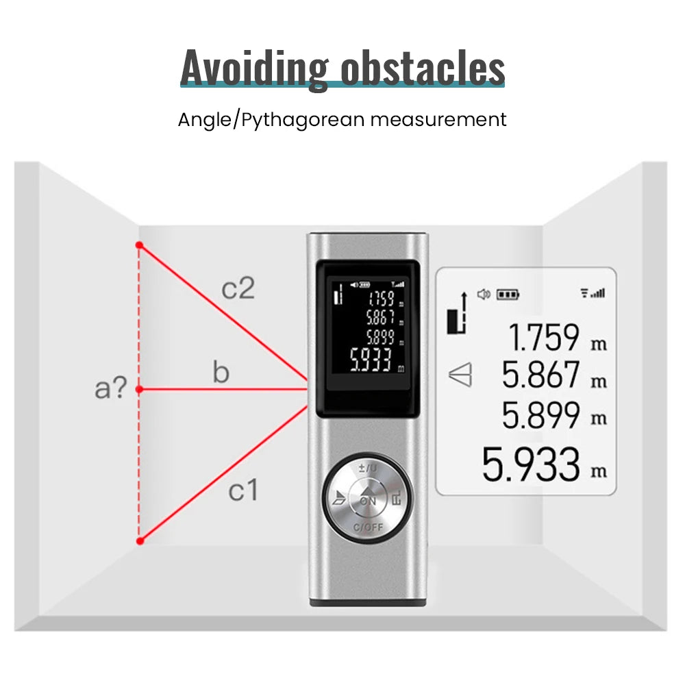 Mini Laser Rangefinder Infrared Handheld Electronic Ruler High Precision Laser Ruler Measuring Instrument Measuring Room