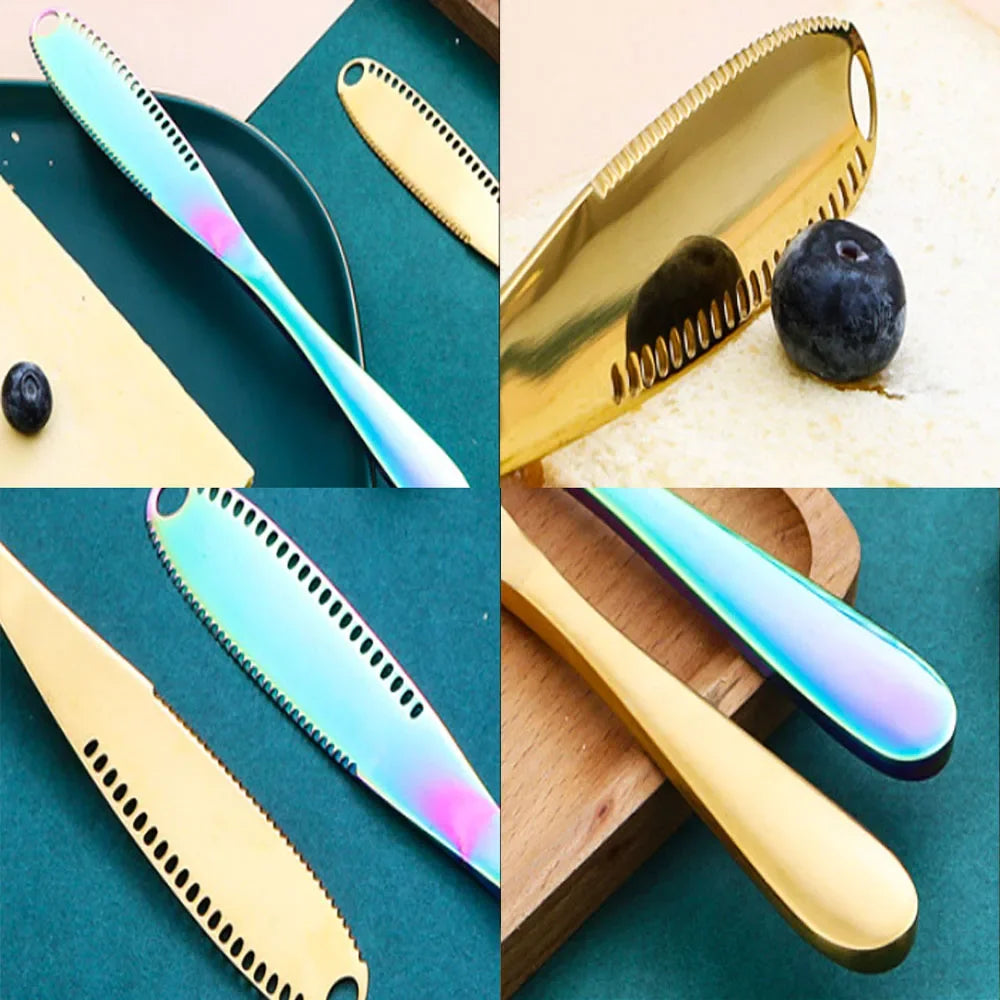 Stainless steel  butter knife cheese butter perforated knife mini spatula bread jam  knifes
