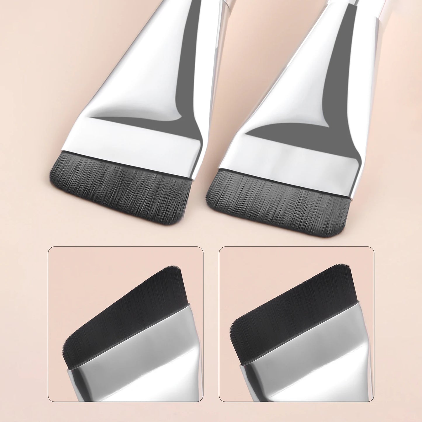 foundation brush & triangular air cushion powder puff + fan powder puff-minimalist fashion make-upand beauty tool set