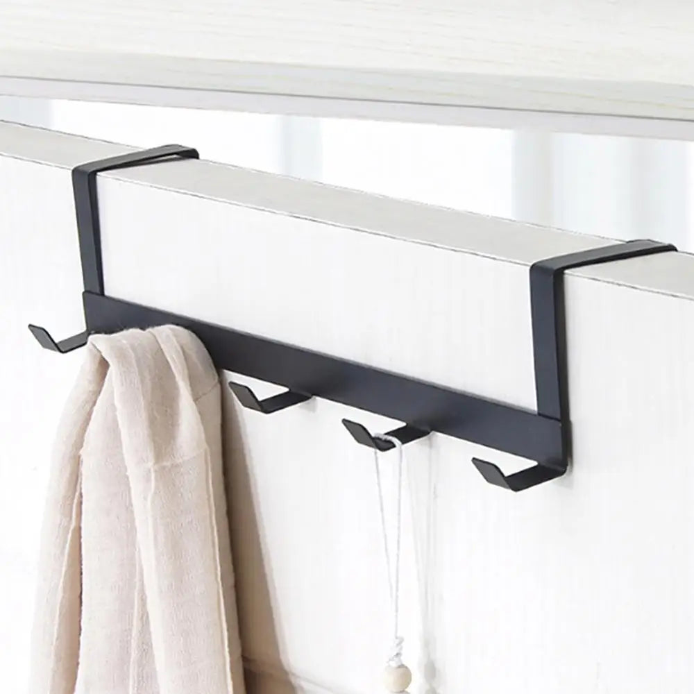Hooks Over The Door 5 Hooks Home Bathroom Organizer Rack Clothes Coat Hat Towel Hanger Bathroom Kitchen Accessories Holder