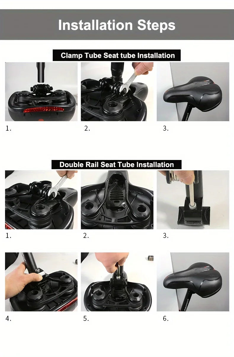 【HOT SALE】Hollow Breathable Bicycle Saddle Men Women MTB Road Bike Saddle Shock Absorbing Comfortable Big Butt Bike Seat Safety