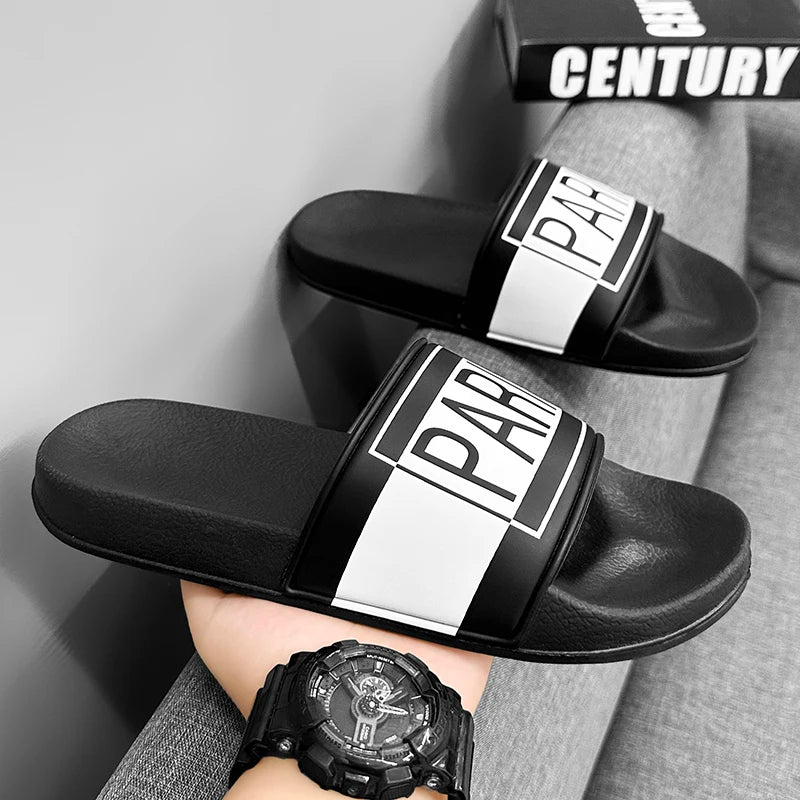 Summer Men Slippers Fashion Slides Street Outdoor Clogs Quick Dry Beach Sandals Flip Flops Casual Indoor Home Shoes Couple 36-46