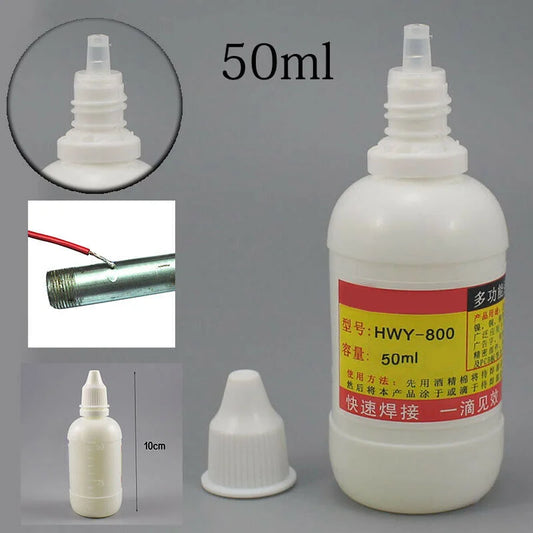 50ml Stainless Steel Flux Soldering Paste Liquid Solder Tool Quick Welding Non-toxic HLY-800 Soldering Flux For Nickel/copper