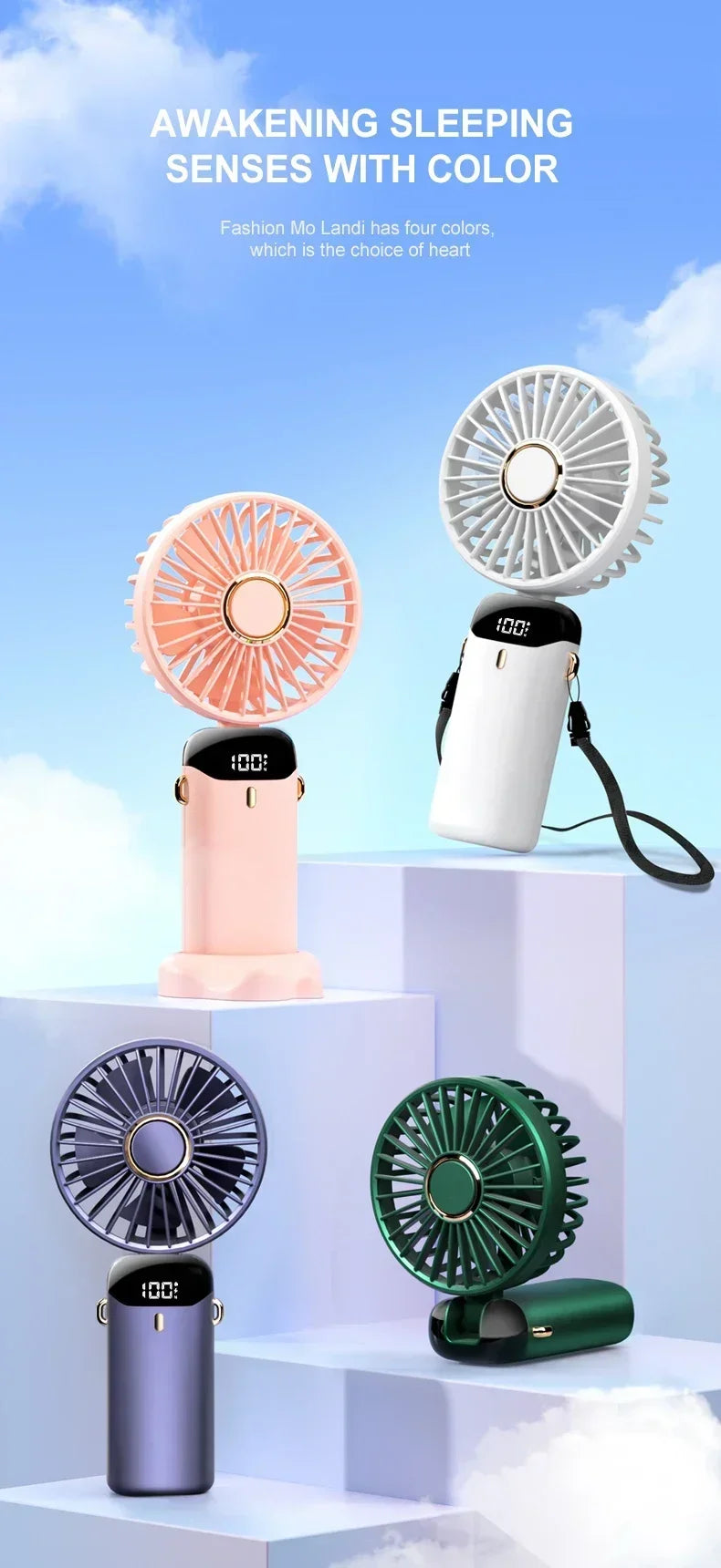 Electric Fan Portable Air Conditioner Mini Cooler Rechargeable Neck Fans for Home Free Shipping Hand Usb Conditioning Blades