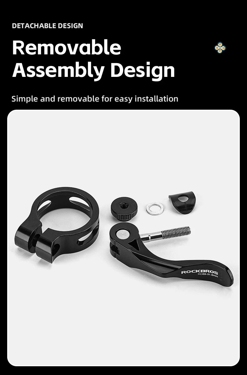ROCKBROS Bicycle Seat Post Clamp Aluminum Alloy Installation Quick Release Cycling Seat Clamp Convenient Bike Parts Seatpost