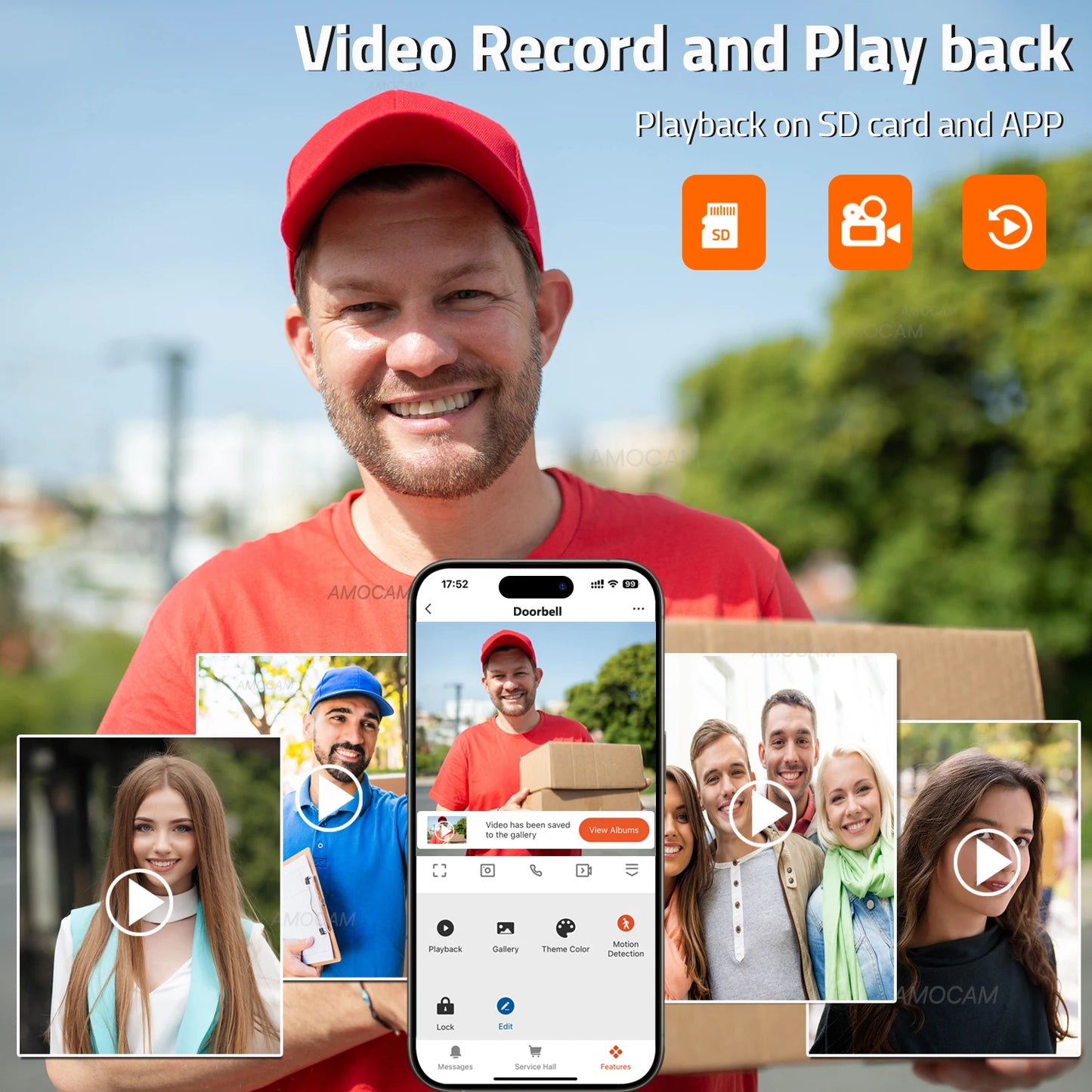 2 Wires Video Intercom System, 7“ Wireless WIFI Monitor 1080P Doorphone Camera Video Doorbell Code Password IC Card Tuya Unlock