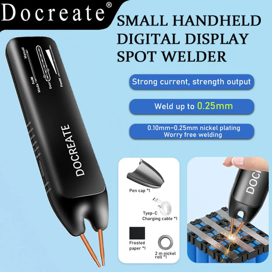 Docreate Color screen portable handheld small spot welder 18650 mobile phone lithium battery nickel plate collision welding