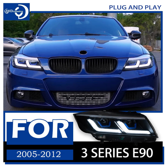 AKD Auto Styling BMW E90 3 Series 2005-2012 Headlight Assembly Upgrade Latest G28 Design Dynamic Signal Light LED Headlight Acce