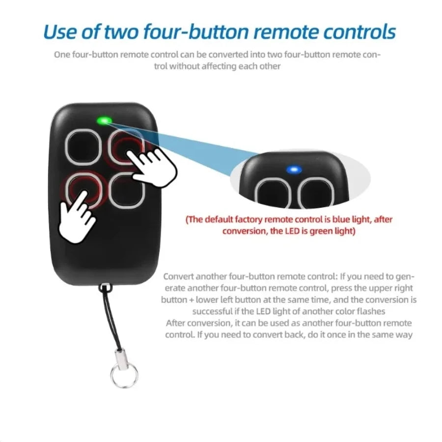 433MHz Wireless Remote Control, Electric Door, Garage Door, Rolling Shutter Door, Universal Security Accessories, Copy And Copy