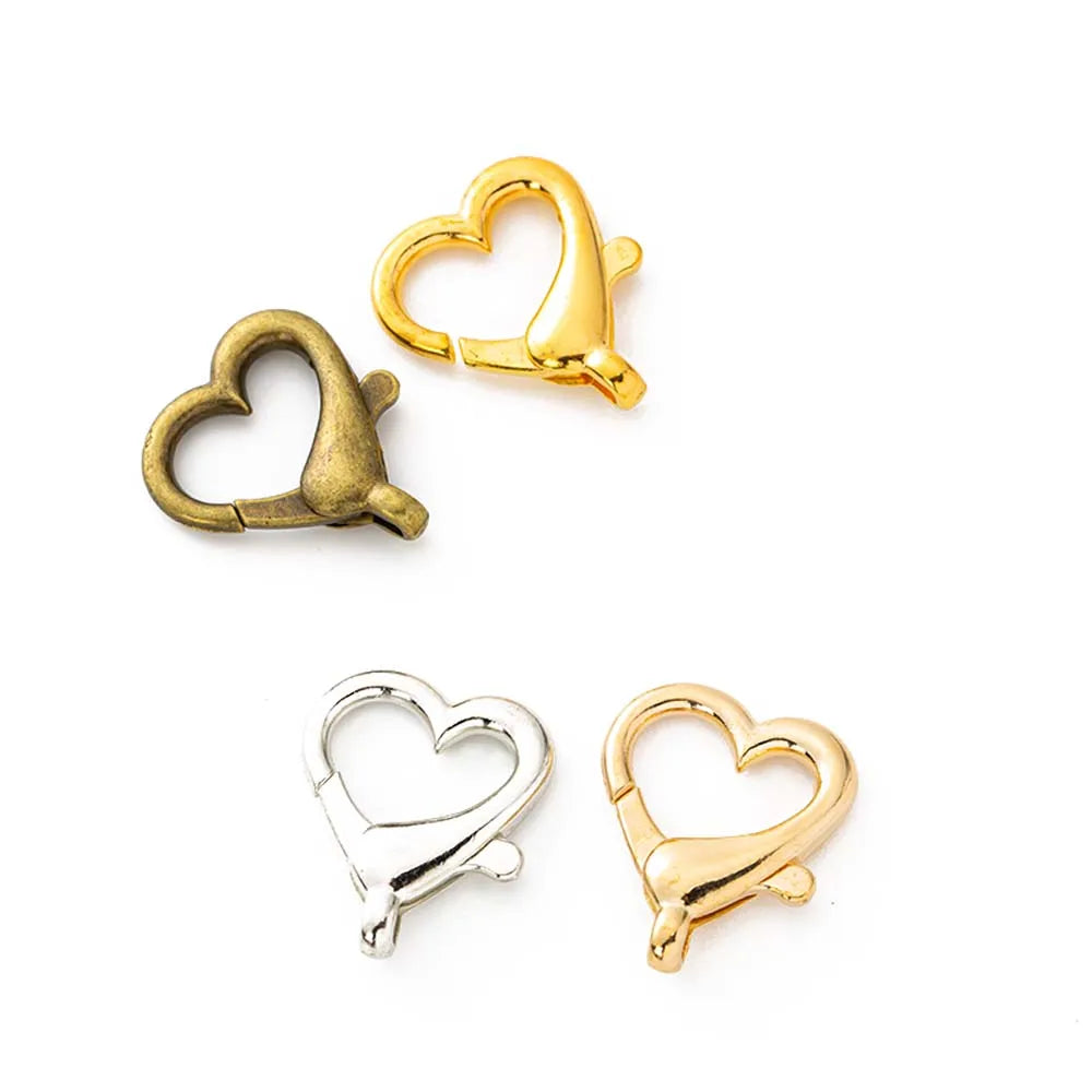 10pcs 22x26mmHeart Lobster Clasp Hook for DIY Keychain Jewelry Key Ring Craft Making Supplies Accessories Findings Material