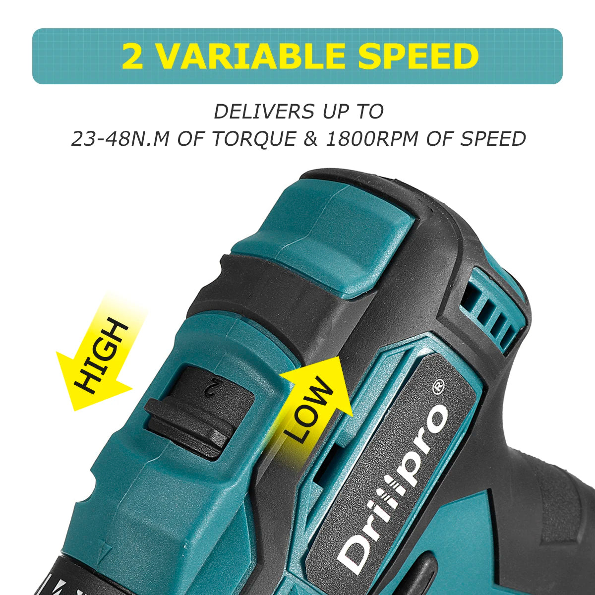 Drillpro 10/13mm Rechargeable Electric Screwdriver Cordless Drill Brushless Handheld Power Tool For Makita 18V Battery