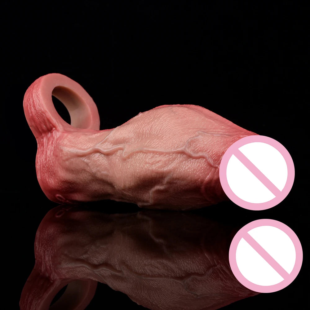 ORALSX 10 Styles Silicone Reusable Open-ended Penis Sleeve Delay Ejaculation Dick Enlargement Sex Toys For Men Game Pleasure