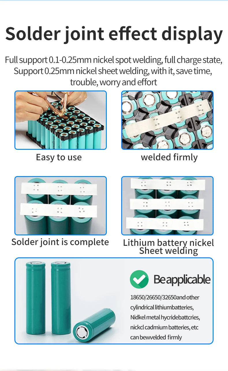 Digital Display Spot Welder 0.1-0.25MM Nickel Welding Handheld Machine Digital 18650 Lithium Battery Portable Kit 30 Gear Adjust