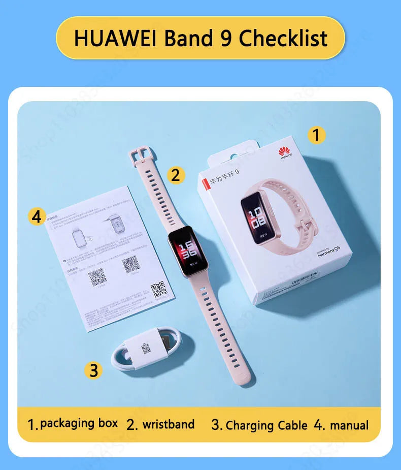2024 New Original HUAWEI Band 9 Smart bracelet 1.47'' AMOLED Screen Heart Rate 2 Weeks Battery Life Smartband