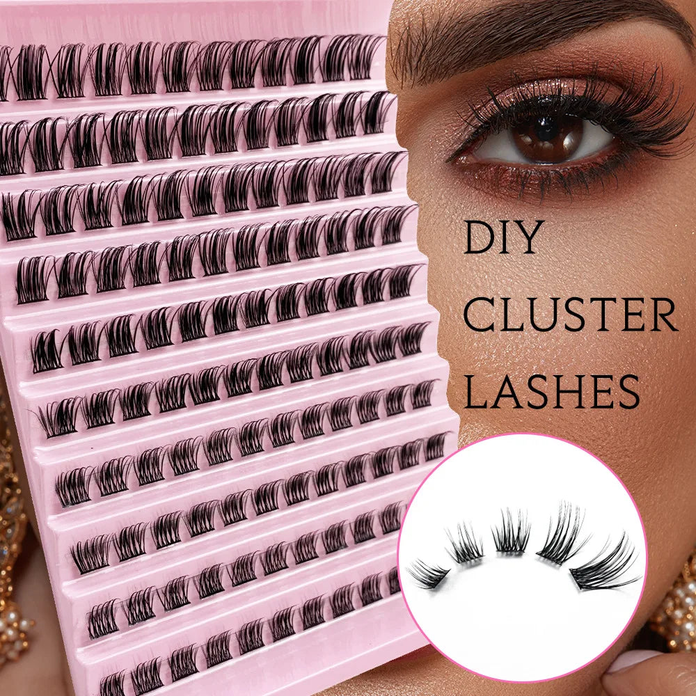MIAOJIE Lash Clusters 120pcs Cluster Lashes 8-16mm Individual Lashes Natural Look D Curl Fluffy Cluster Lashes DIY Eyelash Exten
