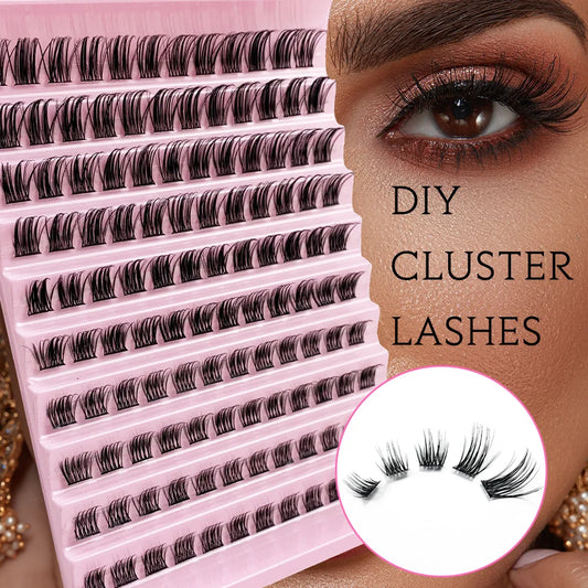 MIAOJIE Lash Clusters 120pcs Cluster Lashes 8-16mm Individual Lashes Natural Look D Curl Fluffy Cluster Lashes DIY Eyelash Exten