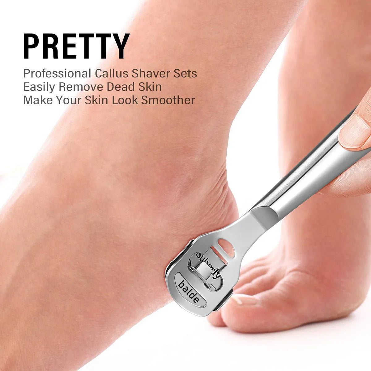 Stainless Steel Foot Callus Shaver Heel Hard Skin Remover Hand Feet Pedicure Razor Tool With 10pcs Blades Foot Care Foot File