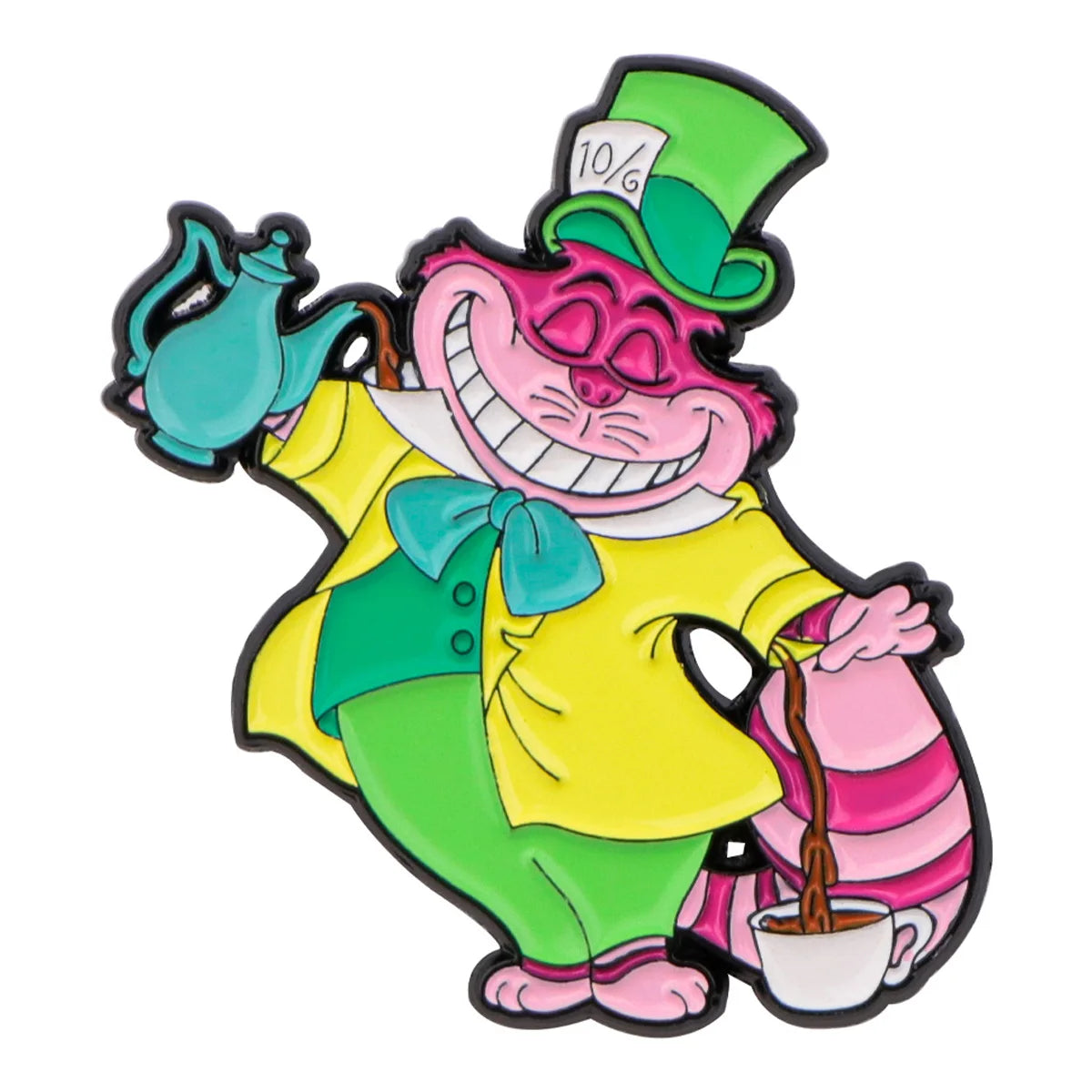 Cheshire Cat Enamel Pin Alice in Wonderland Brooch Pines Lapel Pins Badges on Backpack Clothing Accessories Fashion Jewelry Gift