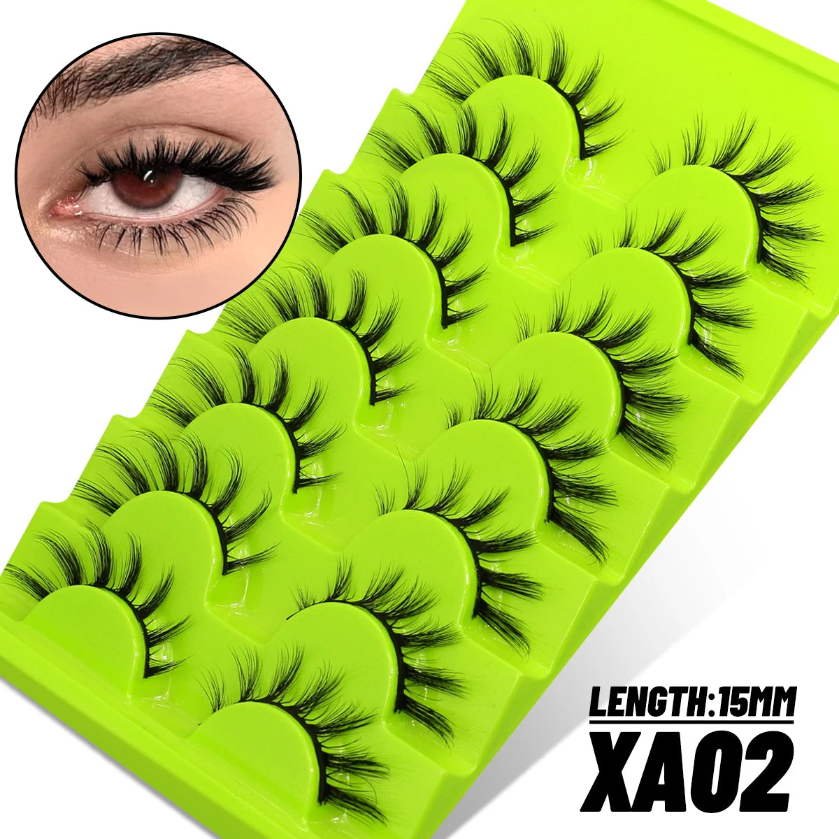 GROINNEYA False Eyelashes Faux Mink Eyelashes Fluffy Faux Mink Lashes Wispy Eyelashes Extension Effect Lashes Volume Mink Lashes