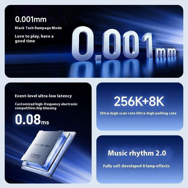 MCHOSE ACE68 Air Magnetic Keyboard Magnetic Switch 8k Polling Rate 128k Scanning Rate RGB Light Box Customized Gaming Keyboard