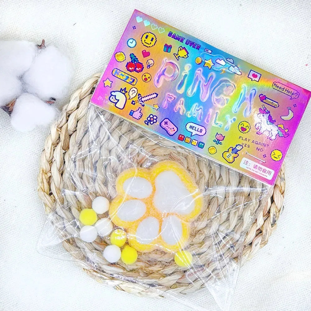 Squeeze Cat Paw Toys Pinching Cat Paw Decompressing Toy Soft Sticky Stress Relief Relax Toys