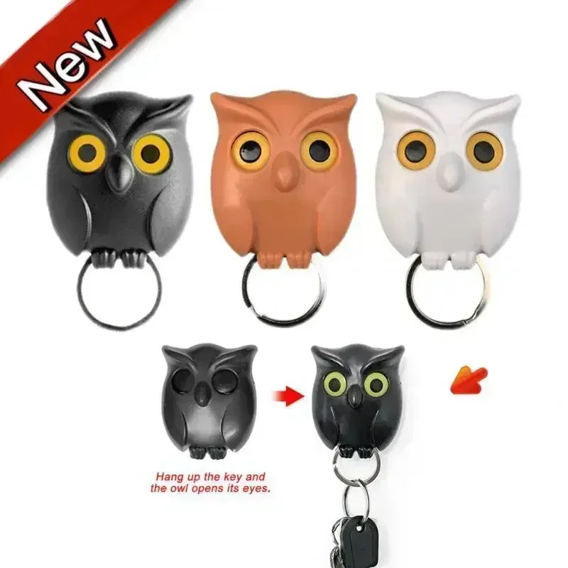 6PCS Owl Shape Wall Hook Key Holder Wall Sticker Keep Keychains Key Hanger Hooks Wall Hanging Hook for Kitchen Home Adhesive