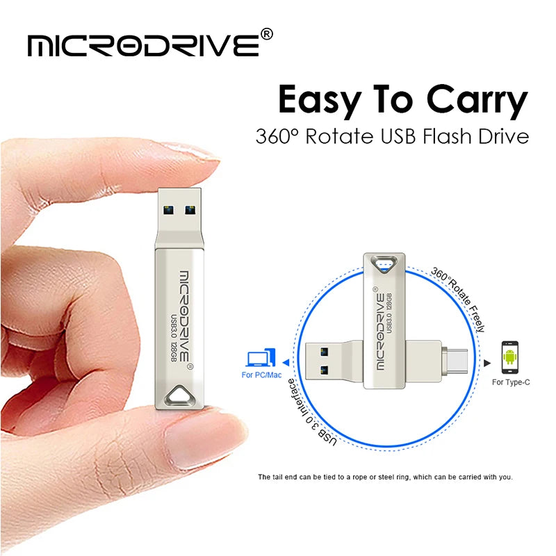 USB3.0 Metal OTG Type C Pen Drive Usb MD223C Memory Stick 64GB usb3.0 flash card 128GB 256G type-C Pendrive free shippin