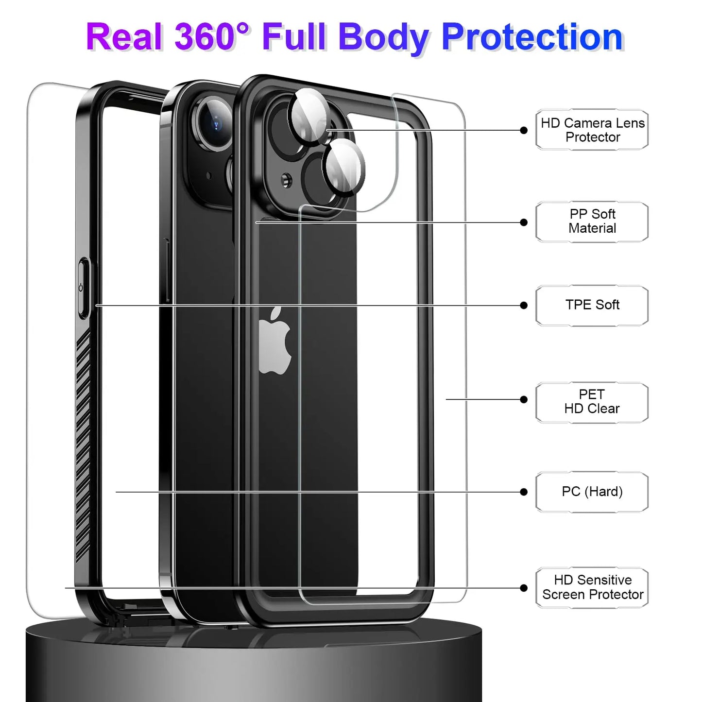 shellbox Professional Waterproof Phone Case for iPhone 14 17Air 13 15 16 - 360 Full Coverage Shockproof Dustproof IP68
