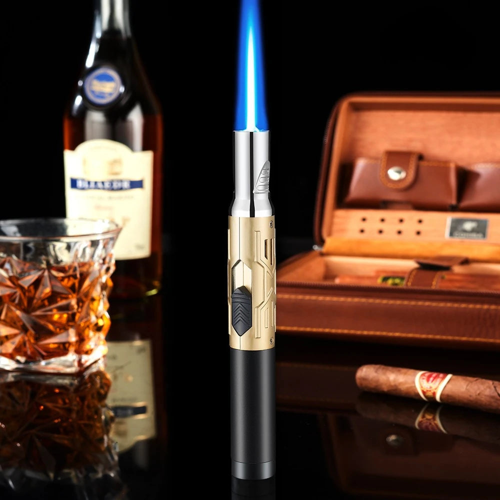 New High Temperature and High Power Spray Gun Lighter Metal Windproof Flame Spray Cigar Outdoor Butane Inflatable Torch Lighter
