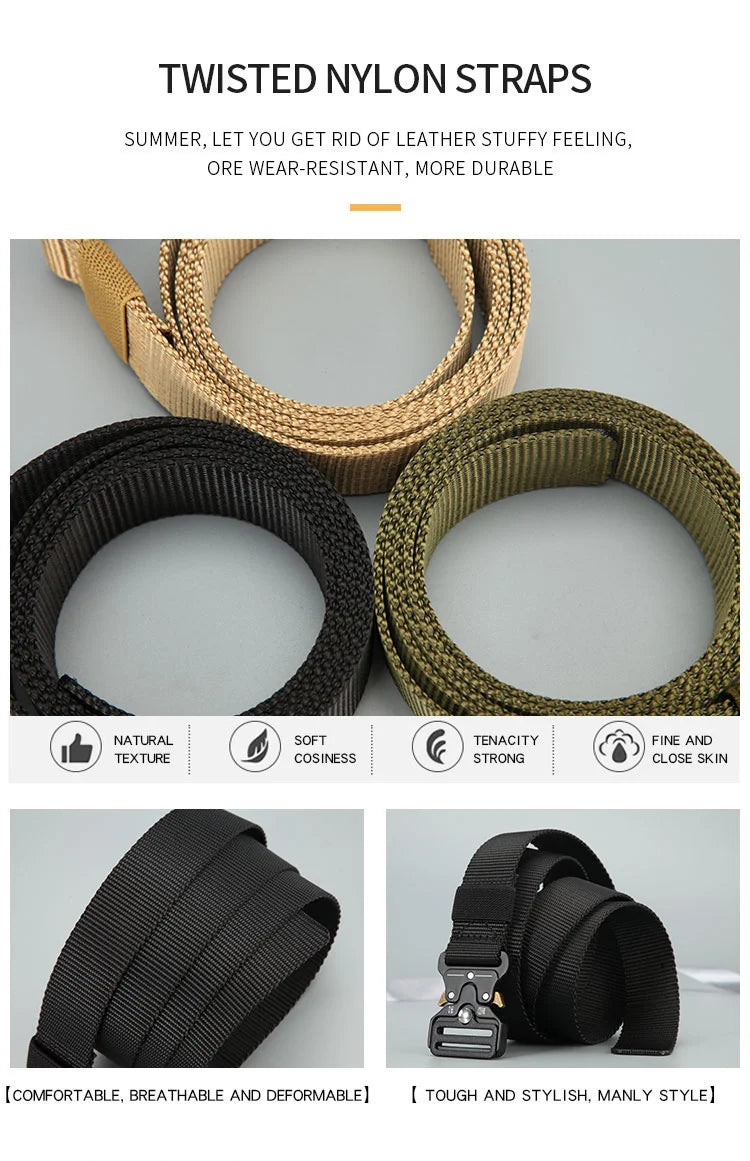 Men Belt Outdoor Hunting Outdoors Belt Multi-Function Buckle Nylon Belt High Quality Canvas Belt