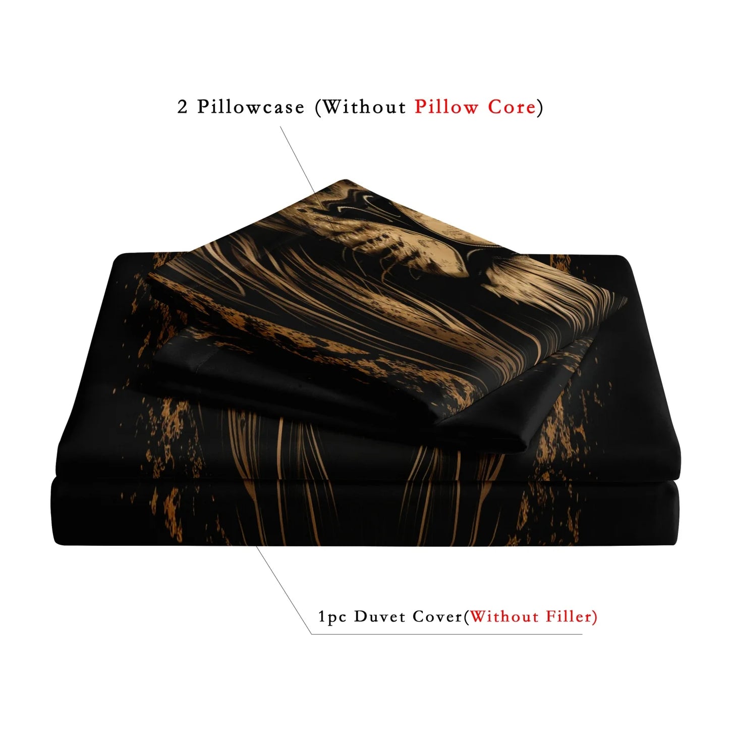 3pcs Lion & Crown Print Bedding Duvet Cover Set, Including 1 Duvet Cover & 2 Pillowcase Without Filler, Bedding Supplies