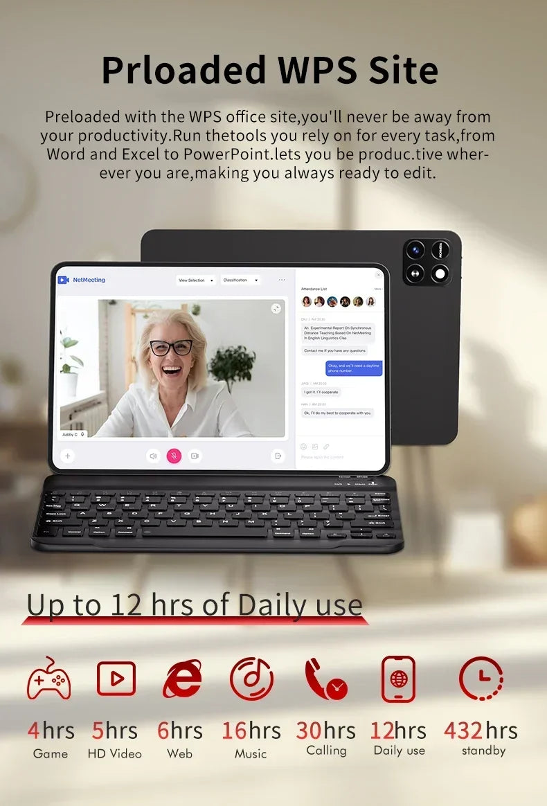 2025 New Original Global Edition Tablet PC Pad 7 Pro, with Snapdragon 8gen3, Android 14 HD 4K, 22GB + 2TB, Dual SIM 5G and WIFI