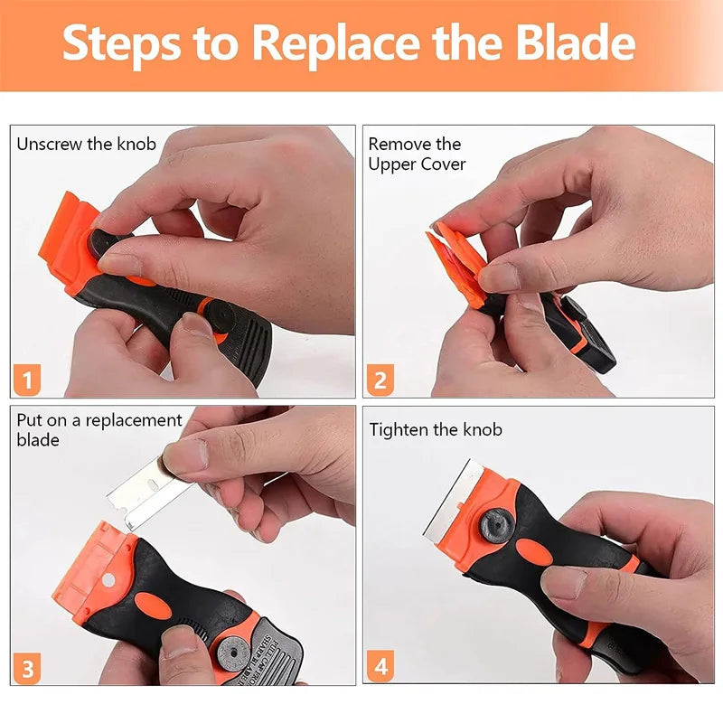 21Pcs/set Razor Blade Scraper for Car Glass with Extra Blades Car Sticker Lables Remover Tool Window Glass Cleaning Squeegee