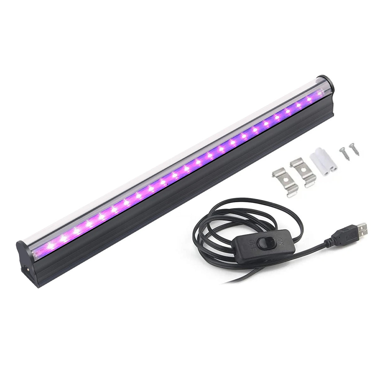 LED Black Light 6W 395nm T5 UV Blacklight Bar for Fluorescent Tapestry Poster Body Paint Glow Halloween Decor Xmas Party