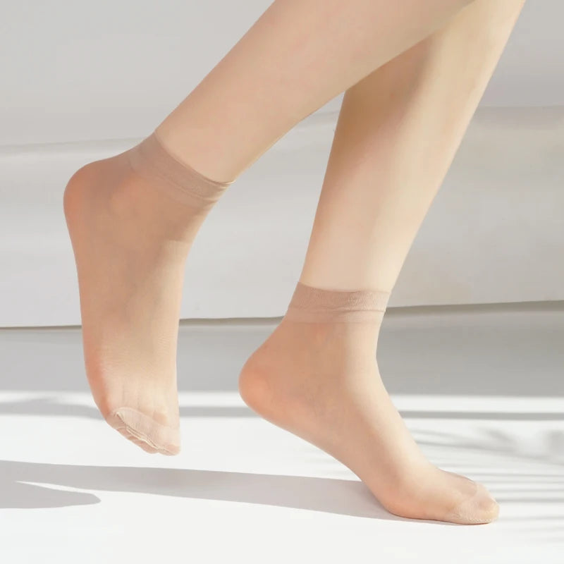 20 Pairs High Quality Women Velvet Socks Pack Female Summer Thin Silk Transparent Sexy Ankle Nylon Socks Set