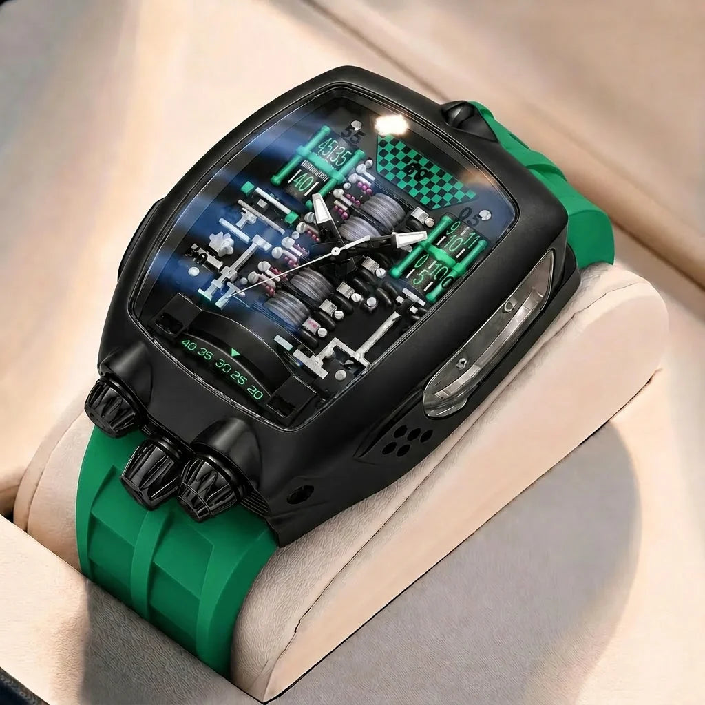 1pcs Men's black dial alloy strap vintage fashion tonneau sporty details Quartz Watch for business party holiday