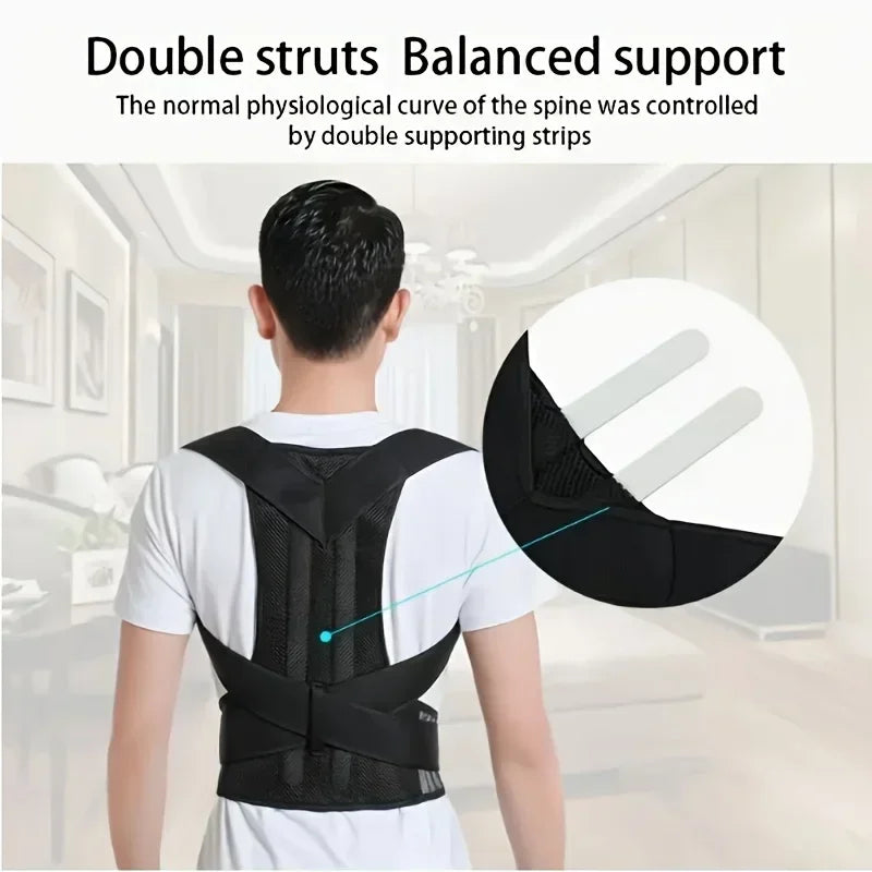 Humpback corrector for adult men, invisible straight back posture belt, corrects spine, improves round shoulder and back