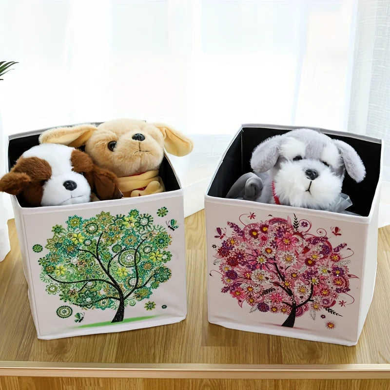 1 Piece Alloy 5D Diamond Painting Folding Storage Box for Home Closet Cabinets Bedroom Toy Clutter Organizer