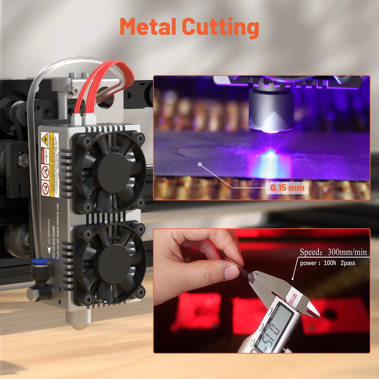NEJE E80 130W Fixed-Focus Laser Module for Cutting and Carving - Matrix Optical System - Top-notch Undamaged Diode Structures