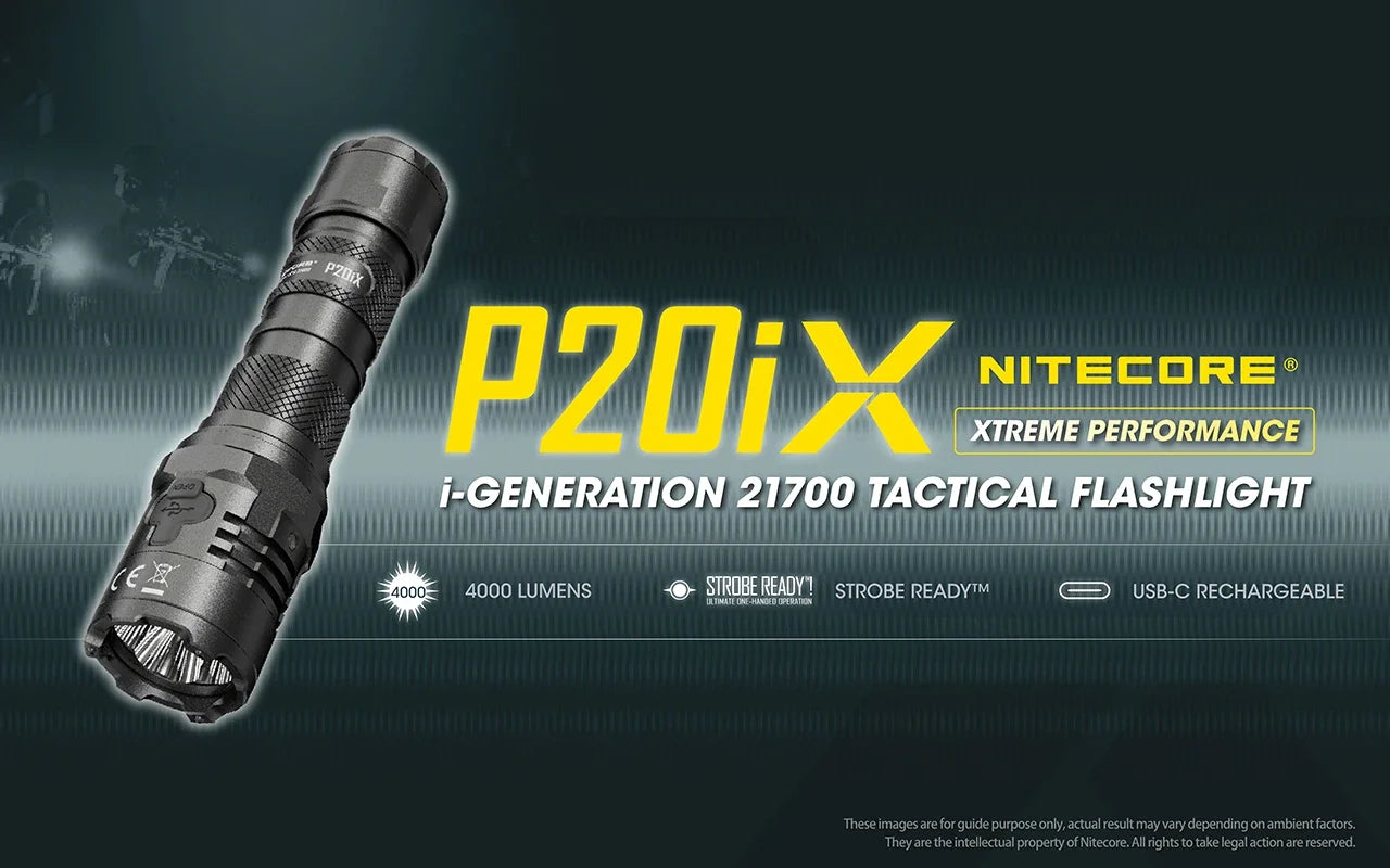 NITECORE P20ix Powerful Tactical LED Flashlight 4000Lumens Rechargeable Torch Light with 21700 Battery for Self-defense Camping