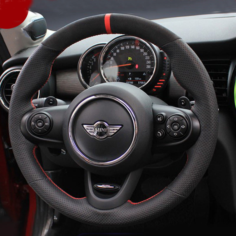 Hand-stitched Genuine Leather car Steering Wheel Cover for Mini (Hatchback/Mini) JCW Clubman JCW Convertible JCW Countryman