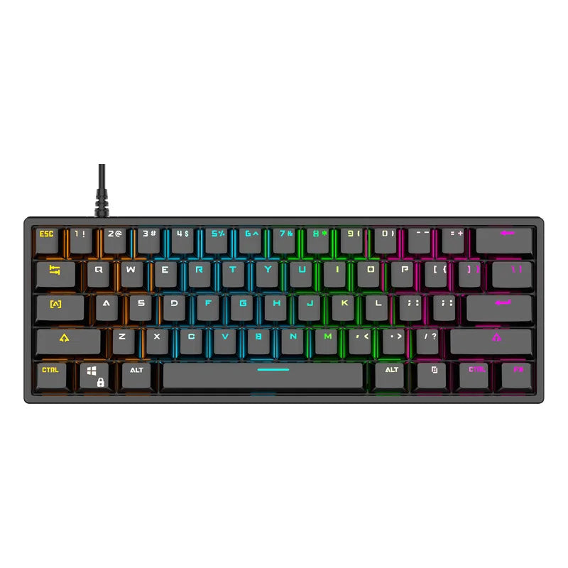 USB K620 Mini Backlit RGB Gaming Mechanical Keyboard Gamer Mechanic Kit 60 Percent DIY Custom PBT Keycap Hotswap USB PC Laptop N