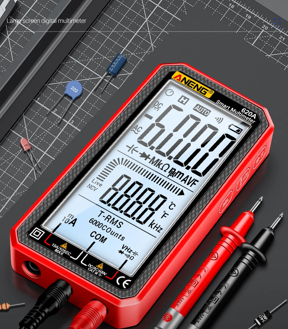ANENG 620A High Precision Counts Auto Resistance Tester Digital Multimeter True RMS 6000 Manual Ranging Voltage Current