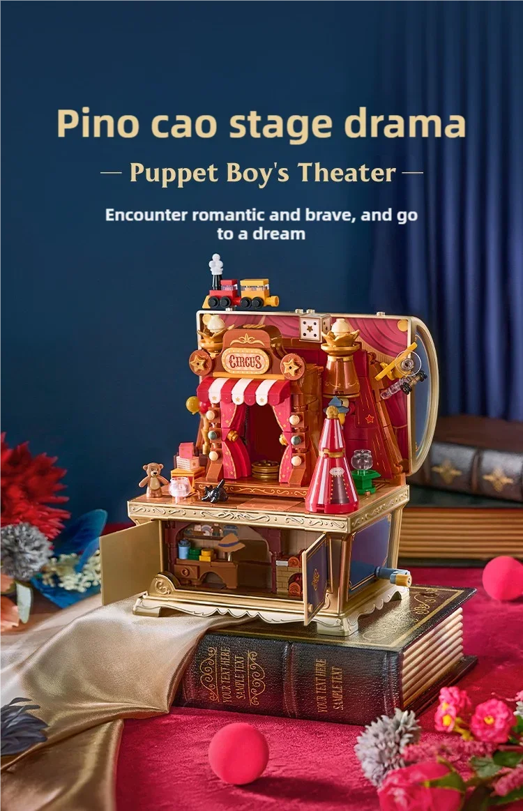 Fairytale Music Box Treasure Chest Fairy Tale Scene Model Bricks Set With Mini Figure Doll Desktop Deco Kids DIY Toys Girl Gifts