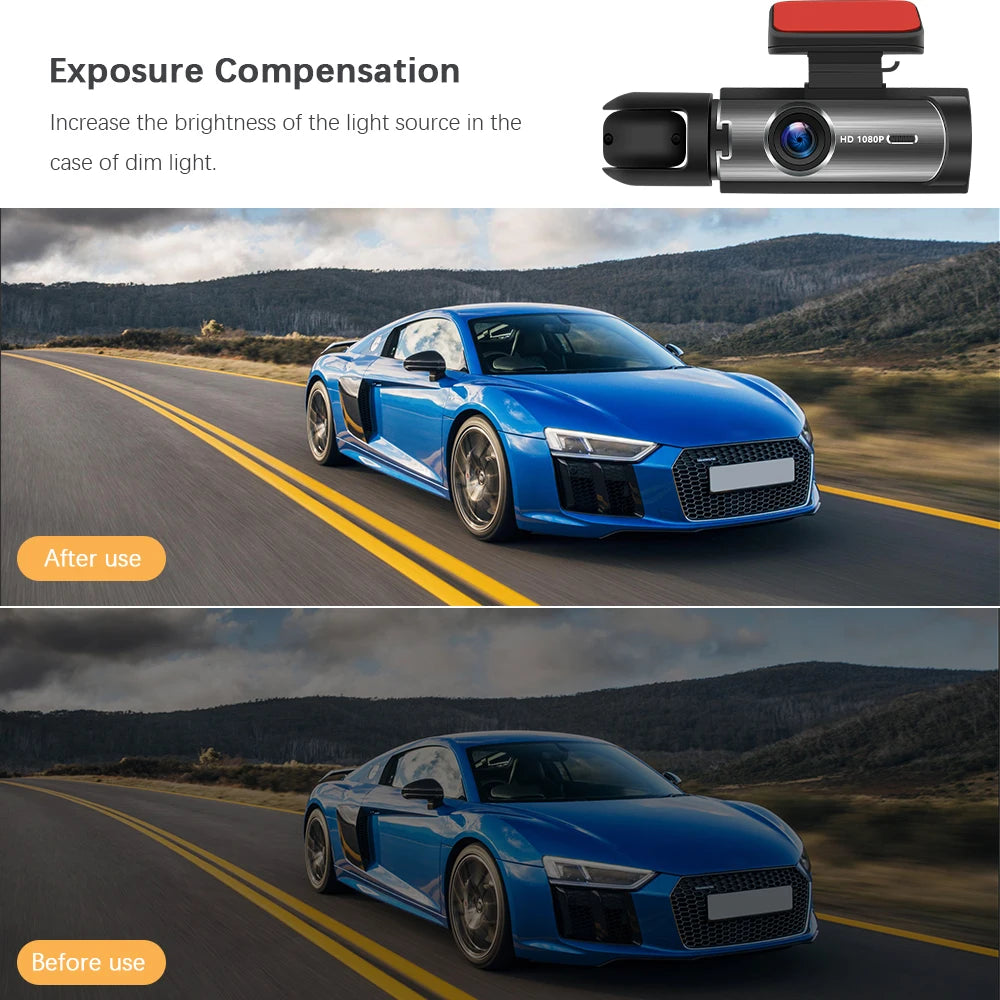 Dash Camera Front And Inside,3.16inchdash Cam 1080P G Sensor HD Night Vision Loop Recording Wide Angle Car DVR