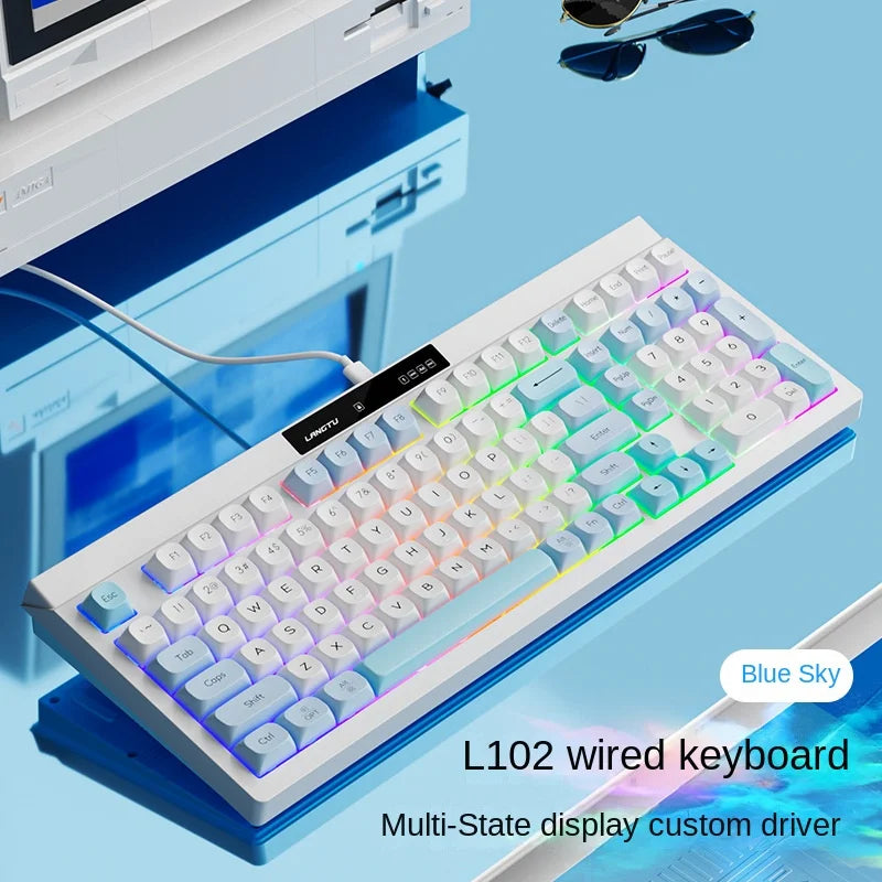 L102 Wireless Mechanical Keyboard Quiet Film Mechanical Keys for Office Use E-Sports Gaming Hand-Friendly Design