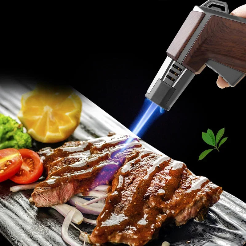 JOBON Multiple-uses Spray Gun Welding Gun Windproof Strong Blue Flame Gun Lighter with Flame Lock Non-slip Base Ignition Gadgets