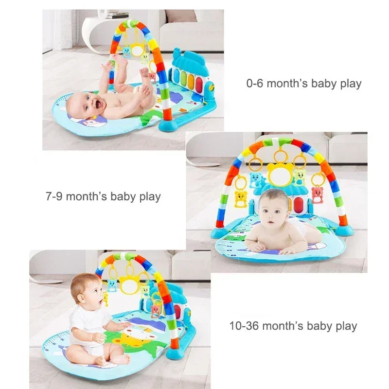 Baby Activity Gym Rack Newborn Play Mat Musical Piano Keyboard Crawling Blanket Pedal Early Education 0-36 Months Toy Gifts